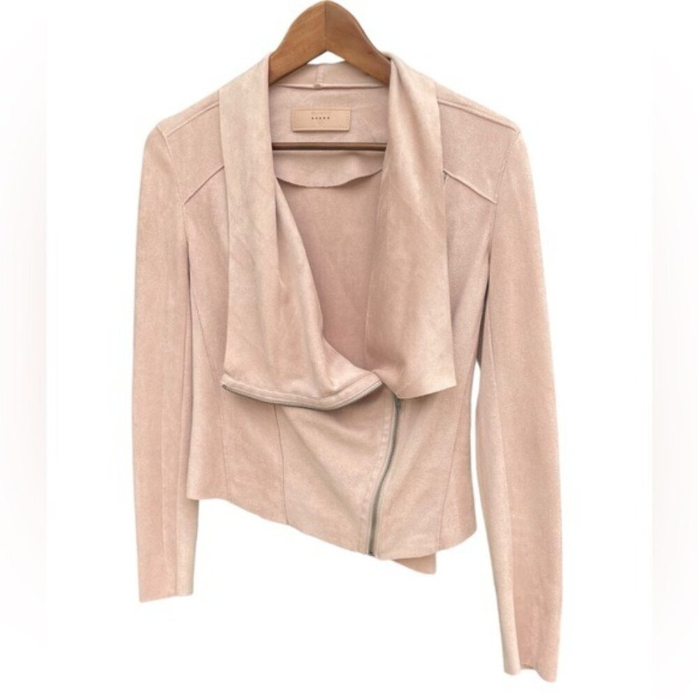 BLANK-NYC Faux Suede blushed pink Moto Jacket  XS